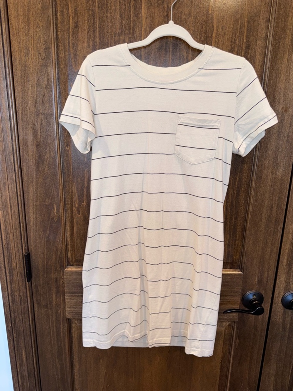 Thread & Supply Ivory and Navy Striped Tee